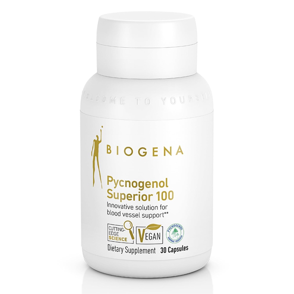 Biogena Pycnogenol 100 mg Oro con l'estratto di corteccia marina francese premium brevettato (Pinus Pinaster) per sostenere la circolazione sanguigna