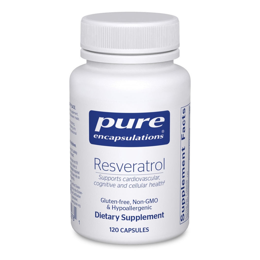 Pure Encapsulations Resveratrolo - Cardiovascolare, Cellular Health & Memory Support* - 40 mg Trans-Resveratrolo - Antiossidanti Supplemento - Gluten Free & Non-GMO - 120 capsule