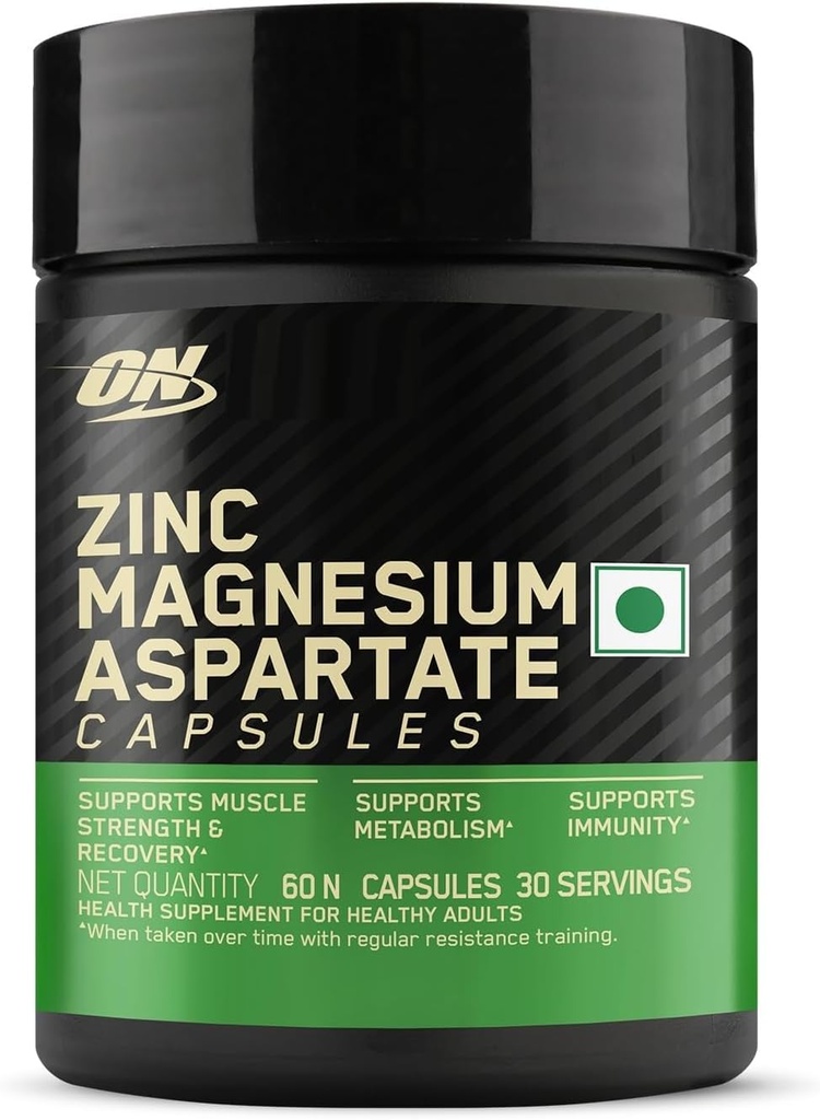 O.N Zinc Magnesium Aspartate (ZMA) - 60 capsule, Forza muscolare, Metabolismo, Immunità, Vegetariano
