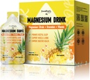 GREENPEOPLE 7-in-1 Magnesio Citrato Liquido, Magnesio Citrato Integratori Bere con 280mg Magnesio, Zinco, Bromelain, Vitamina C D3 B6, Muscolo e Sonno Supporto per Bambini & Adulti, 1 fl.Oz (10Pcs)