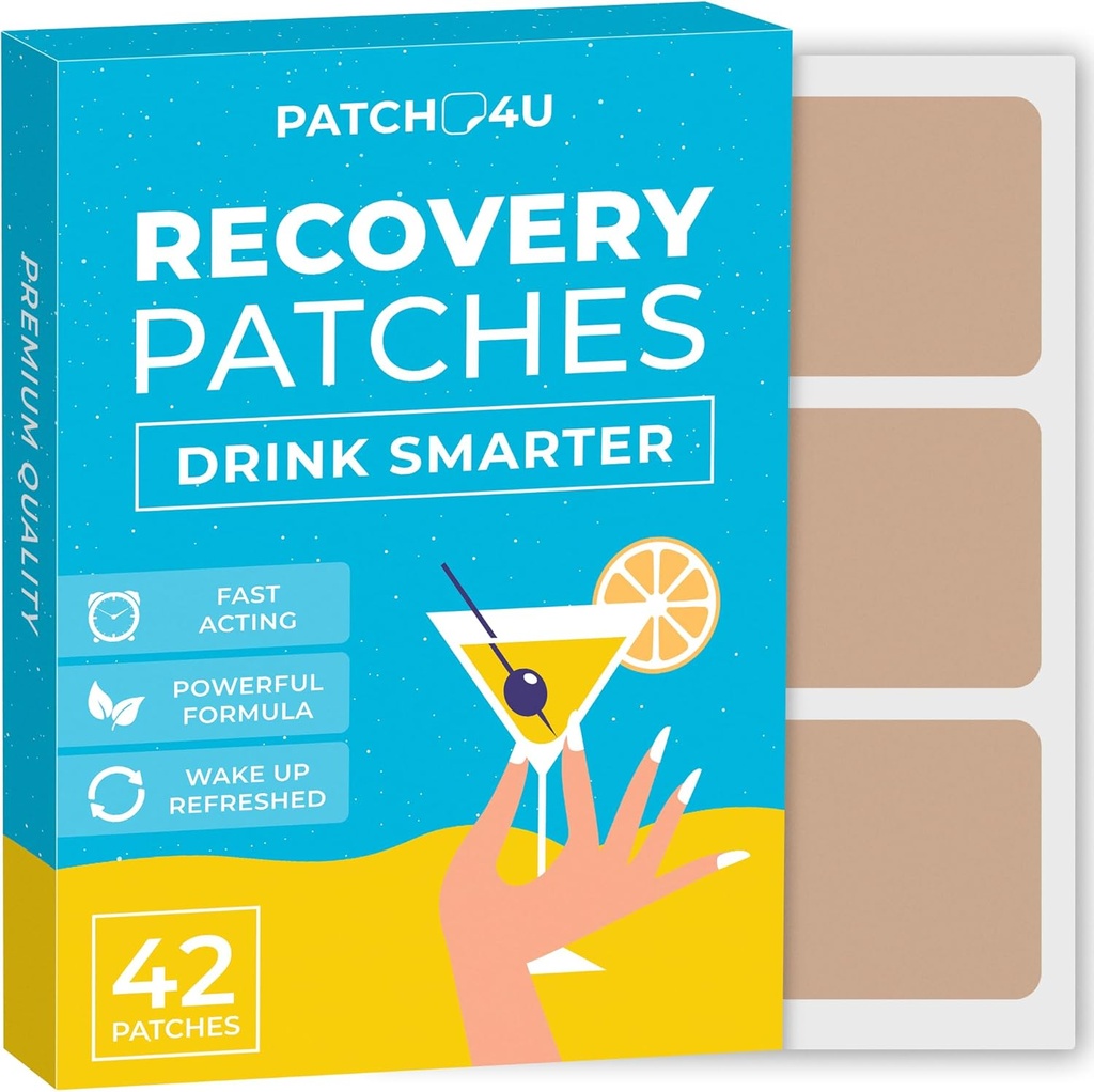 Patch di recupero del partito 42 Pack - Sveglia rinfrescato ed energizzato con il nostro Patch di ingredienti naturali al 100% - Skin-Friendly & Impermeabile - Applicare prima di bere - Formula di mattina migliorata