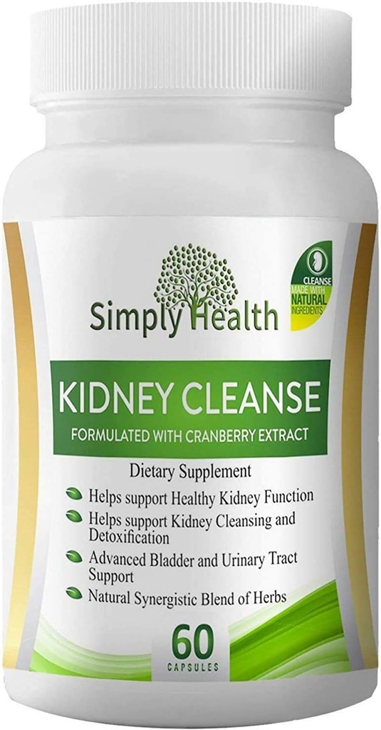 Premium Kidney Cleanse & Detox Health Supplement con estratto di mirtillo organico supporta il rene, la vescica e la salute del tratto urinario - Detossizzatore naturale per gli uomini e le donne - GMP Certificato, 60 capsule vegetali