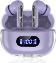 Auricolari wireless viola P1 PRO, auricolari cuffie Bluetooth wireless con Clear Call Mics Ear Buds, confortevole Fit, IPX7 impermeabile lunga durata della batteria, 30H tempo di riproduzione per allenamento sportivo
