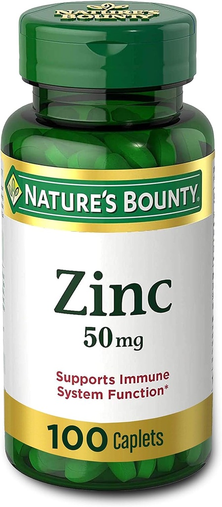 Zinco Bounty della natura (Zinc Gluconate) 50 mg, 100 Caplets