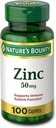 Zinco Bounty della natura (Zinc Gluconate) 50 mg, 100 Caplets