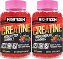 Creatina per Uomo e Donne Creatina Monoidrato Gummies, Creatina Monoidrato per Serve con Taurina & Vitamina B12, Pre-allenamento per Max Forza, Energia & Endurance - 2 Confezione
