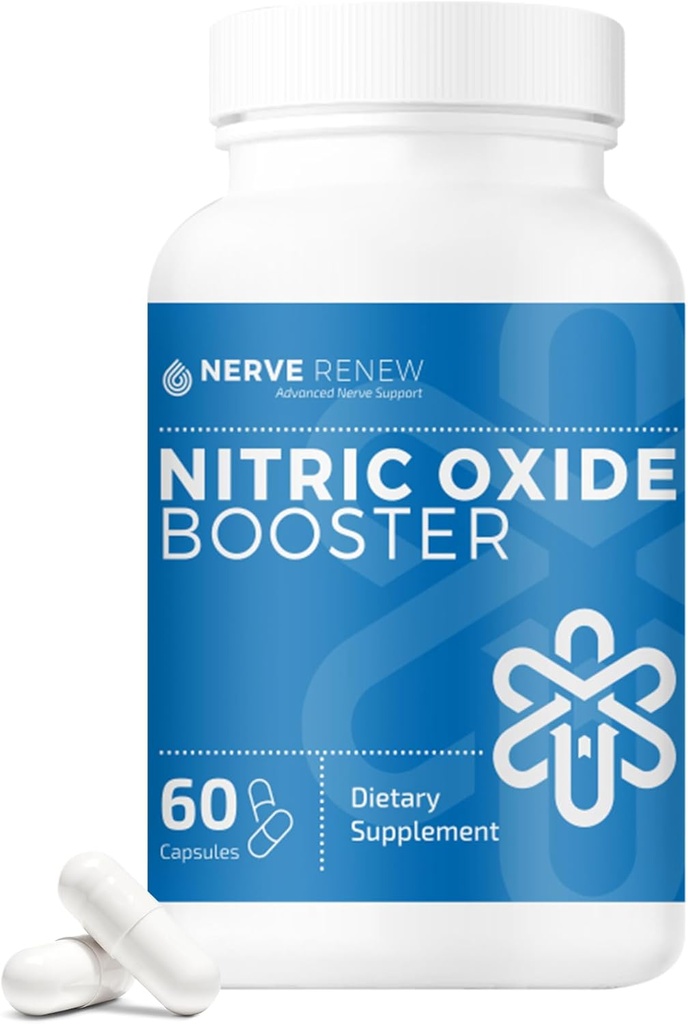 Nerve Renew Nitric Oxide Booster - Nitric Oxide Supplemento con L Arginina cloridrato per Nerve Nourishment completo - 60 capsule
