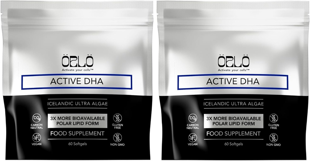 Orlo DHA – Integratore DHA Vegan (EPA & DHA) – Omega 3 Fish Oil & Krill Alternative – Olio di alghe Omega-3 piantato – Brain & Heart Support (120 Mini Burpless Softgels)