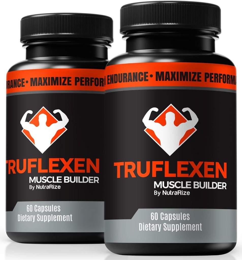 NutraRize (2 Pack) Truflexen Pills, Tru Flexen Muscle Builder, Integratore naturale per il supporto Totale Benessere, Capsule Prestazioni Premium, Official True Flexen Recensioni (120 Capsule)