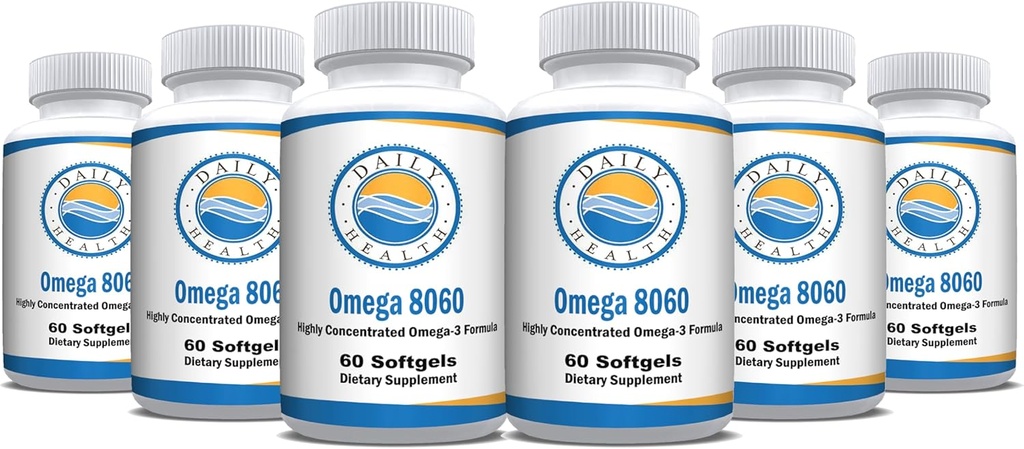 Omega 8060 2400mg Omega 3 Fish Oil Joint Health Supplement 60 softgel - 6 mesi di fornitura - 6pk