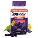 Sambucol Elderberry Gummies per adulti con vitamina C; Zinco; Sambucus Elderberry Gummies per il supporto immunitario con antiossidanti elevati; Gluten Free; Vegan; 1 Gummy Per Serving; 90 Conte (90 giorni di alimentazione)