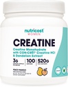 Nutricost Creatina Monoidrato Polvere per le donne, Micronized, Peach Mango, 100 Serve - Vegetariano, Non OGM, Gluten Free