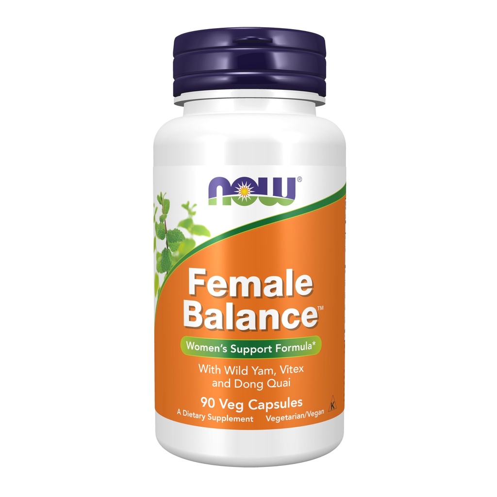 NOW Integratori alimentari, Equilibrio femminile con Yam Selvatico, Vitex, Dong Quai, GLA, Vitamina B-6 e Folate, 90 capsule
