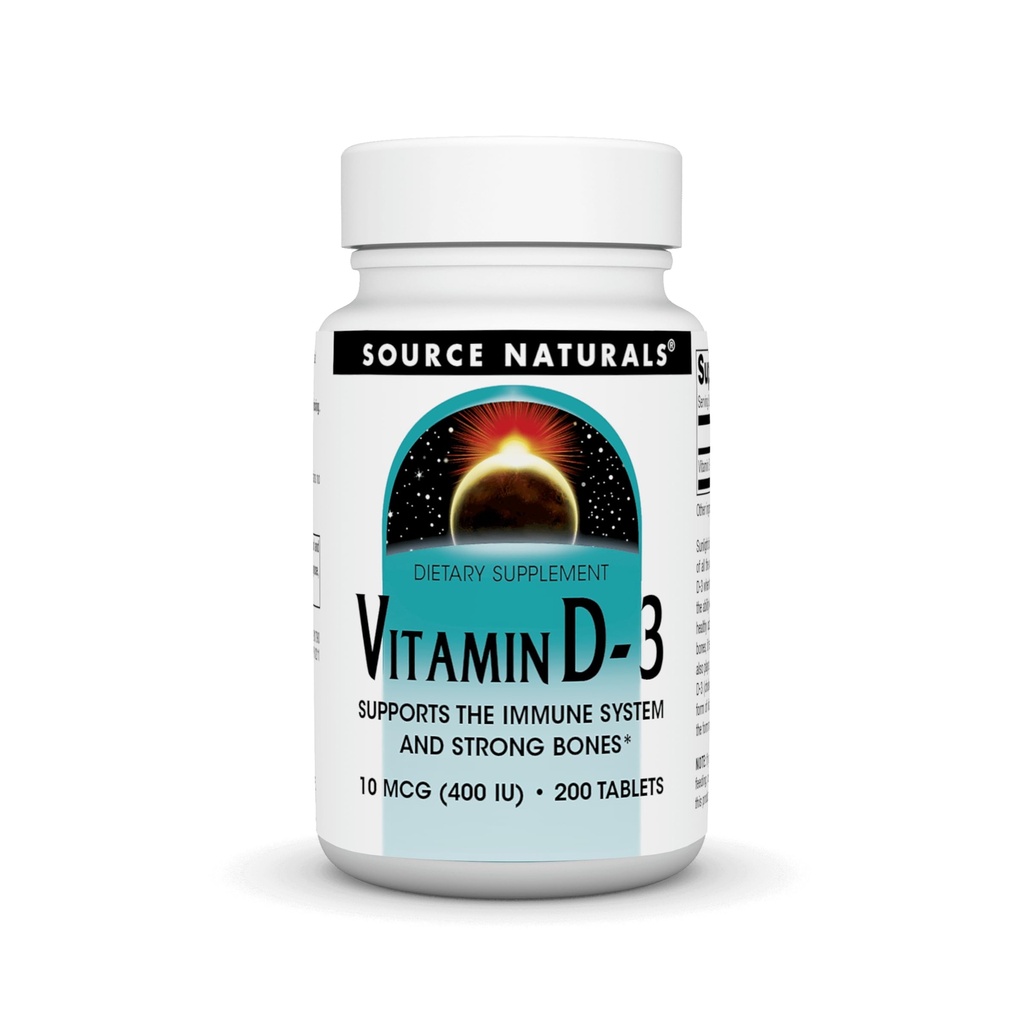 Fonte Naturals Vitamina D-3 400 IU 200 compresse