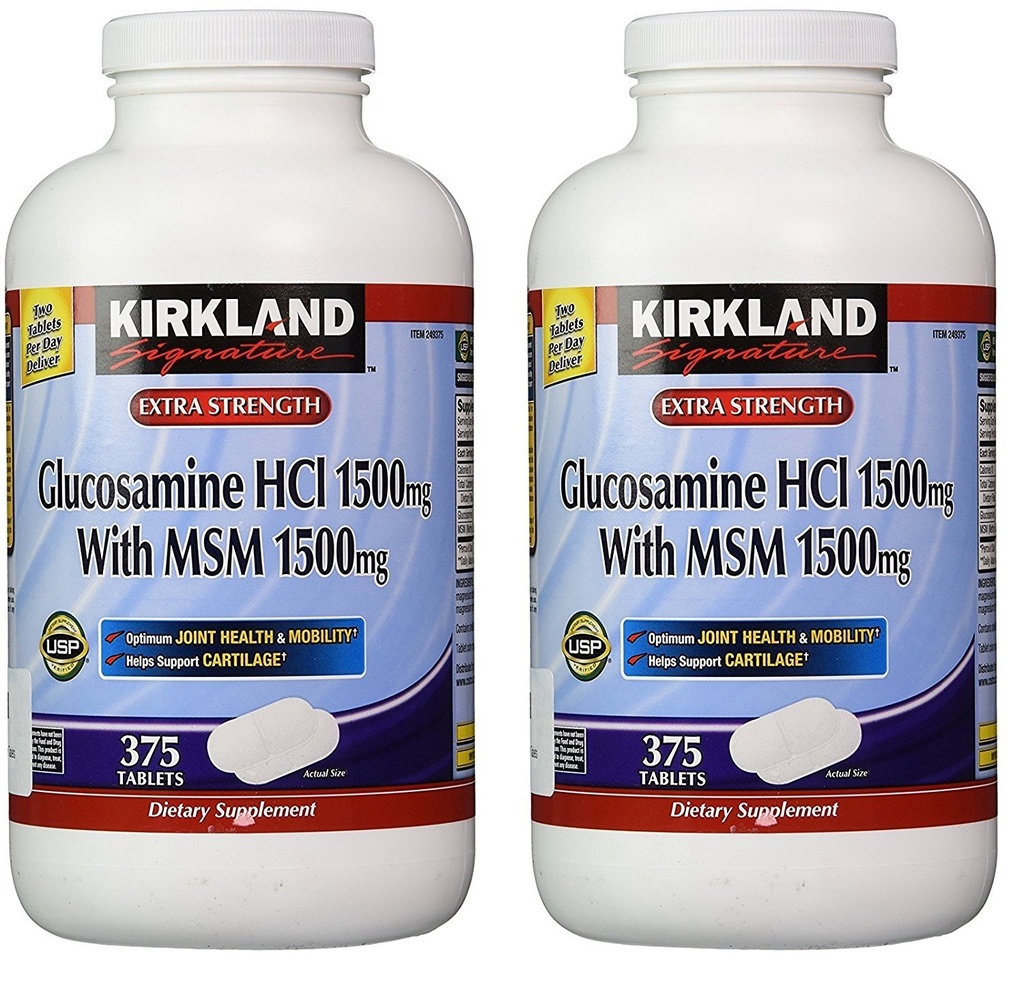 Kirkland Firma Glucosamina con MSM, 375 compresse (2 Confezione)