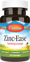 Carlson - Zinc-Ease, Lozenge lenitivo, Supporto immunitario e benessere ottimale, Antiossidante, Limone, 42 Lozenges