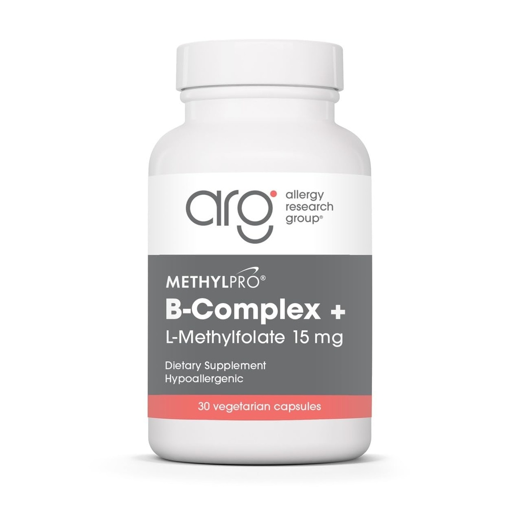 MethylPro B-Complex + L-metilfolato 15 mg - Complesso di vitamina B etilato per le donne e gli uomini, supporto di energia cellulare con follia, niacina e biotina, VIT B supplemento - 30 capsule vegane