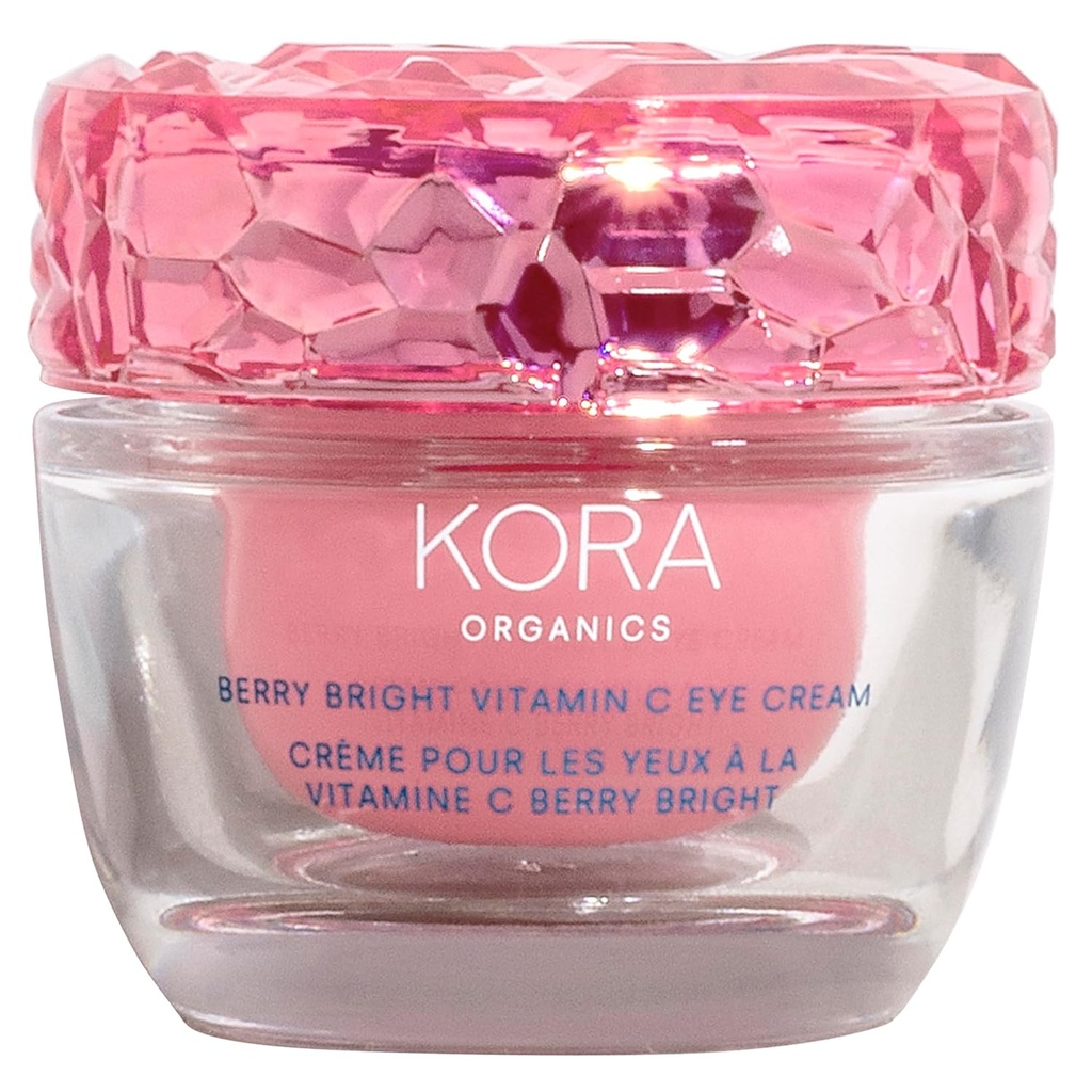 KORA Organics Berry Bright Firming Vitamin C Eye Cream, Hydrate & Strengthen, Certificato Organico, Cruelty Free, Refillable, 0.50 fl oz