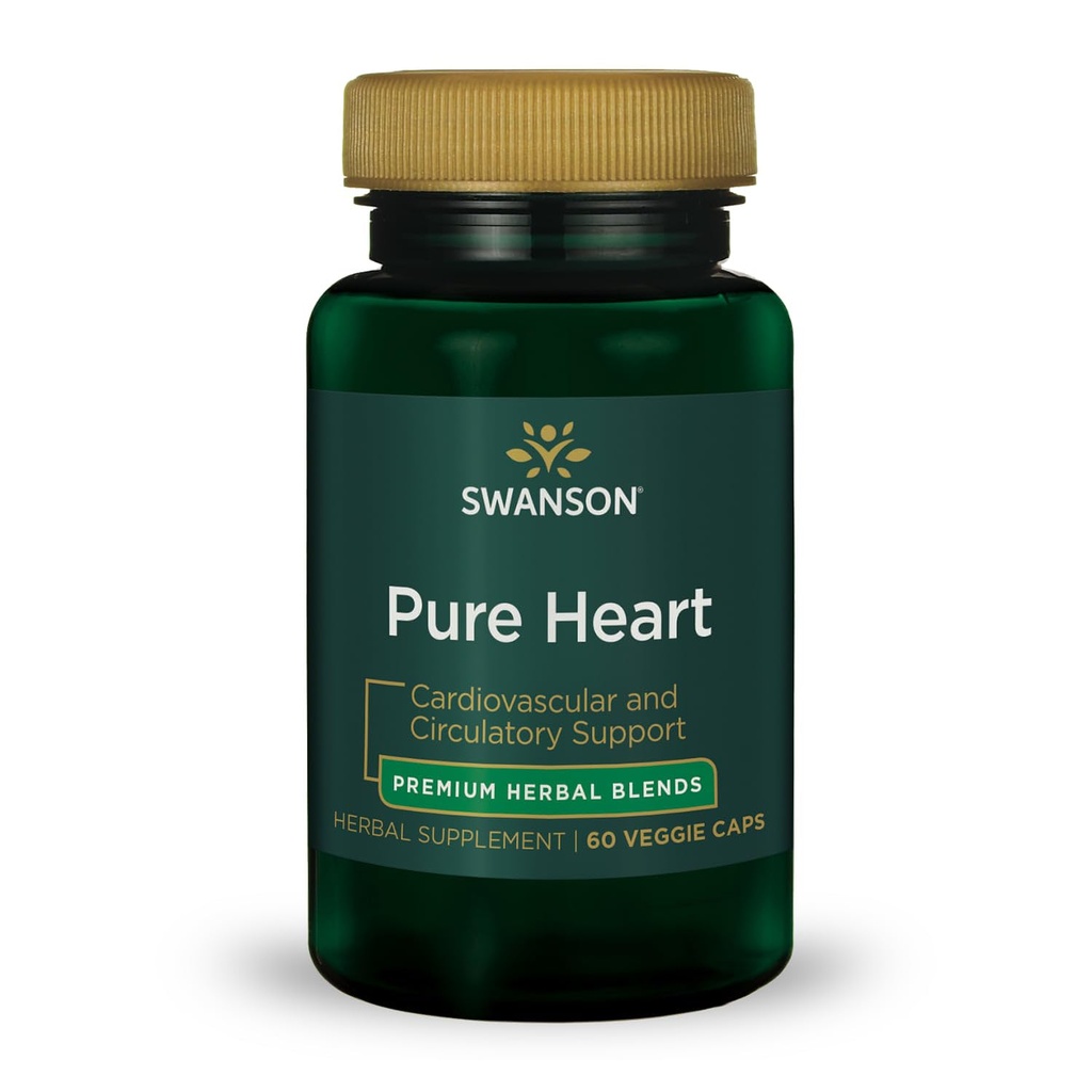 Swanson cuore puro cardiovascolare Circulatorio Salute Antiossidante Resveratrolo Pressione sanguigna Colesterolo di sostegno Integratore di erbe 60 capsule vegetali (Veg Caps) Vegan