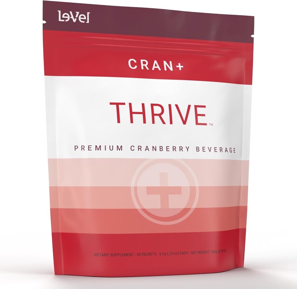 Le-Vel Thrive Cran+ | Polvere di supplemento di erbe per la salute del tratto urinario | con D-Mannose, mirtillo, Aceto di sidro di mele e antiossidanti | 30 pacchetti