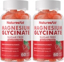 Magnesio Glycinate Gummies 1000mg - Zucchero Gratuito Magnesio Supplemento di Potassio con Vitamina D, B6, CoQ10 per Calma Mood & Sleep Support - 120 Gummie di Fragola -2 Pack