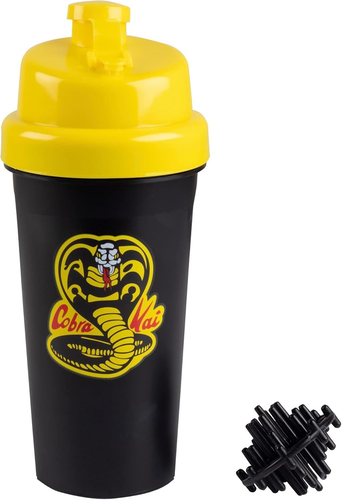 Karate Kid Cobra Kai 25oz Shaker Bottiglia w/Blender Mixer Ball - Bevande Misure, Fliptop, Leakproof Vite Lid- Blend Protein Powder, Sport Drinks, Shakes, Smoothies - Ufficialmente concesso in licenza