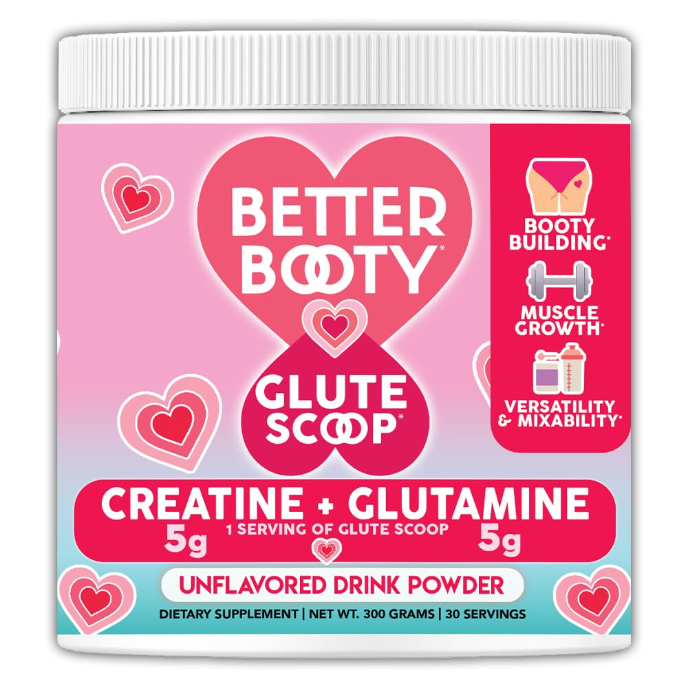 Migliore stivale Glute Scoop, Creatina per le donne Creatina + L’Glutamina Aminoacido, Perfetto Bevanda Mix Supplemento, Non aromatizzato (300 Grammi, 30 Serve)
