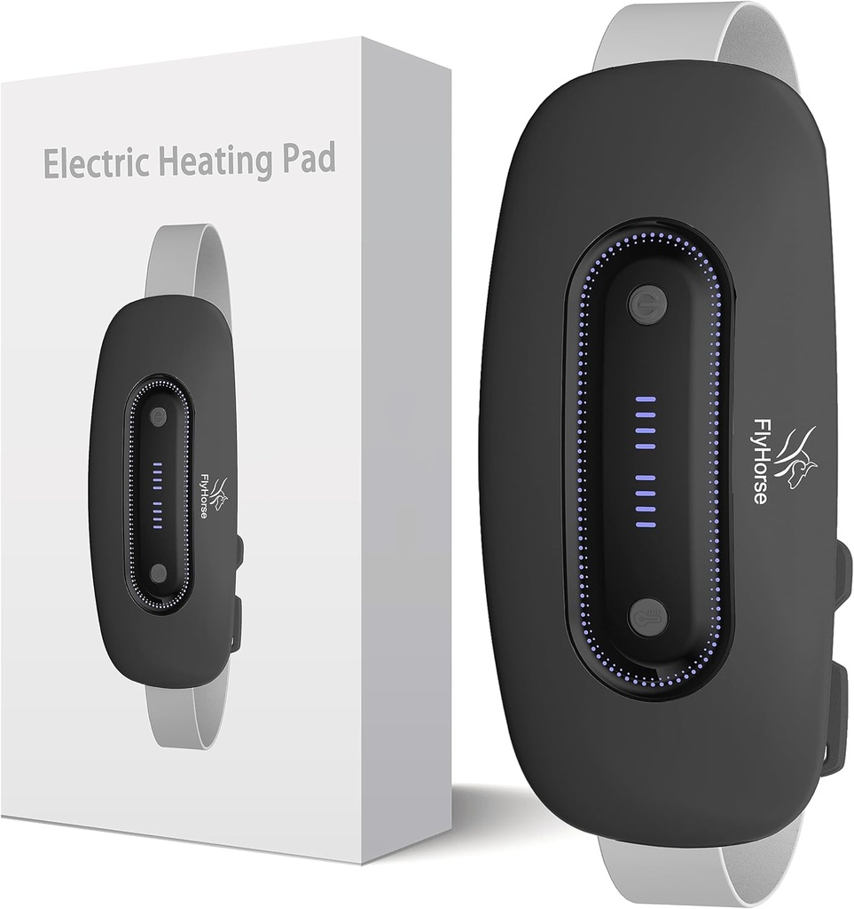 Riscaldatore elettrico, Riscaldatore mestruale portatile con 4 livelli di calore e 4 modalità di massaggio, Cintura rapida grande riscaldamento a cinghia per crepe, Regali di sollievo per le donne suo(nero)