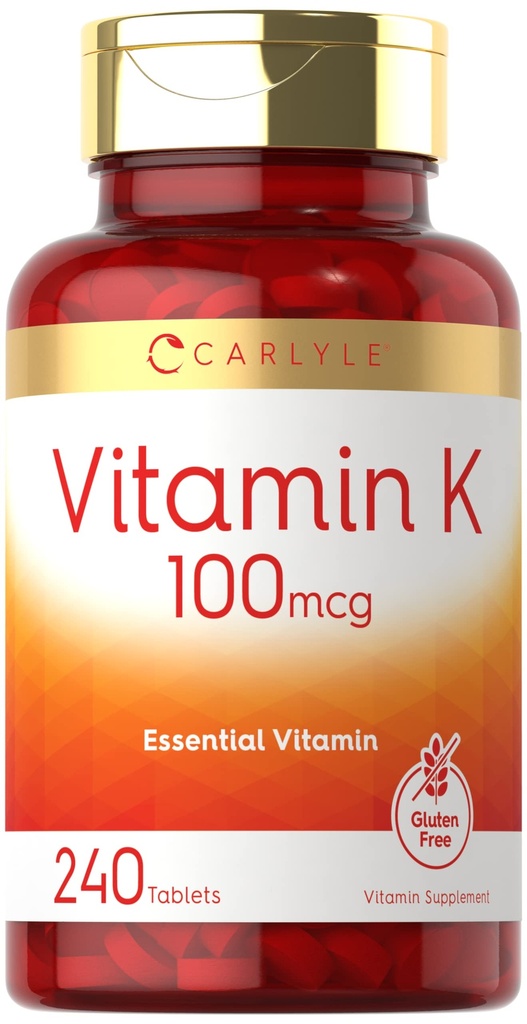 Carlyle Vitamin K 100 mcg | 240 compresse | Vegetariano, Non OGM, Gluten Free | Vitamina K Supplemento
