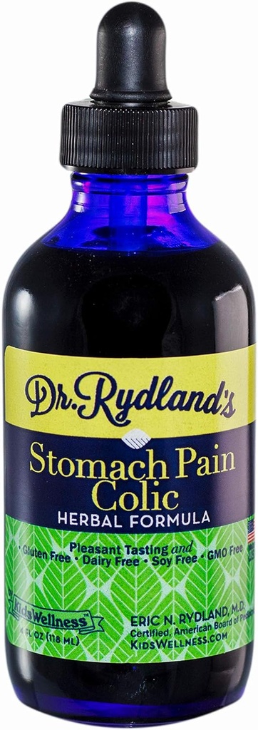 Dr. Rydland's Herbal Supplement | Creato da KidsWellness | Grande per i bambini agli adulti | Stomach & Colic | Allevia l'indigestione, Stomach Pain, Gas, Bloating and Colic Symptoms | 4 Ounce Bottiglia