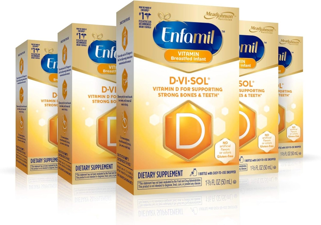Enfamil D-Vi-Sol vitamina D supplemento gocce 50 mL (pacche di 5)