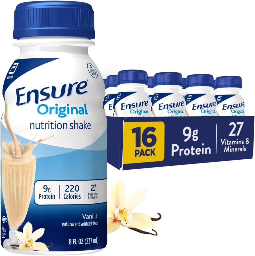 Assicurare Original Vanilla Nutrition Shake | Meal Sostituzione Shake | 16 Pack
