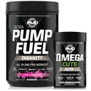 PMD Sports Ultra Pump Insanity carburante - Pre allenamento – Limonata rosa (30 Serve) Sport Omega Cuts Elite Thermogenic Fat Burner (90 Softgels)