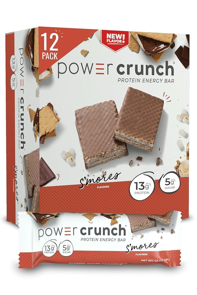 Barrette di Wafer Proteine Crunch, Spuntini ad alta proteina con Gusto Delizioso, S'Mores, 1,4 oncia (12 Conte)