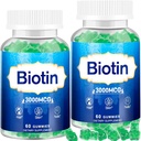 Pelle per capelli e unghie Gummies, 2 Confezione Alta Potenza Capelli Vitamina per Donne, Uomini e Bambini, Vitamina D & E,B16,B12, Biotina Gummies per la crescita dei capelli, Pelle e Unghie più forti