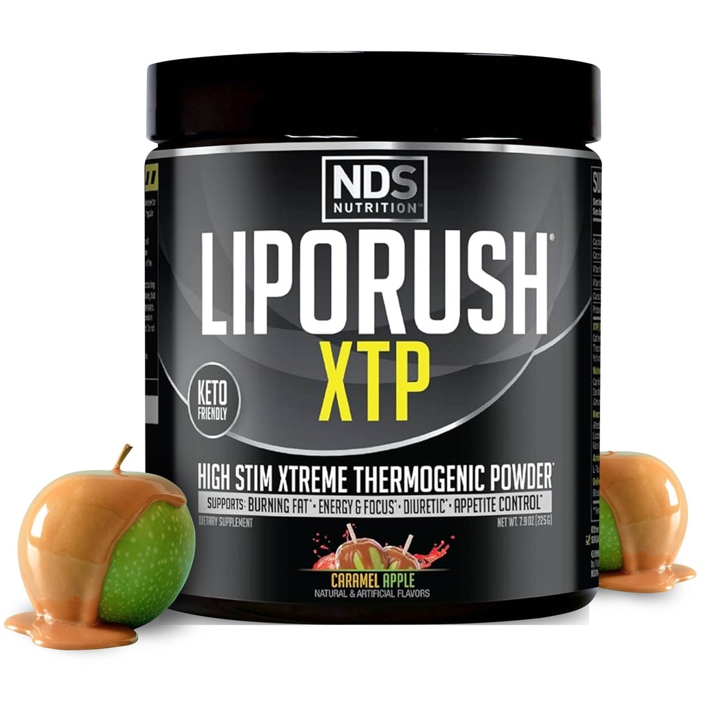 NDS Nutrition XTP Thermogenic Fat Burner con L-Carnitina - Energy, Focus e Appetite Control - Extreme Thermogenic Fat Burning Powder Weight Loss - Caramel Apple (45 Servings)