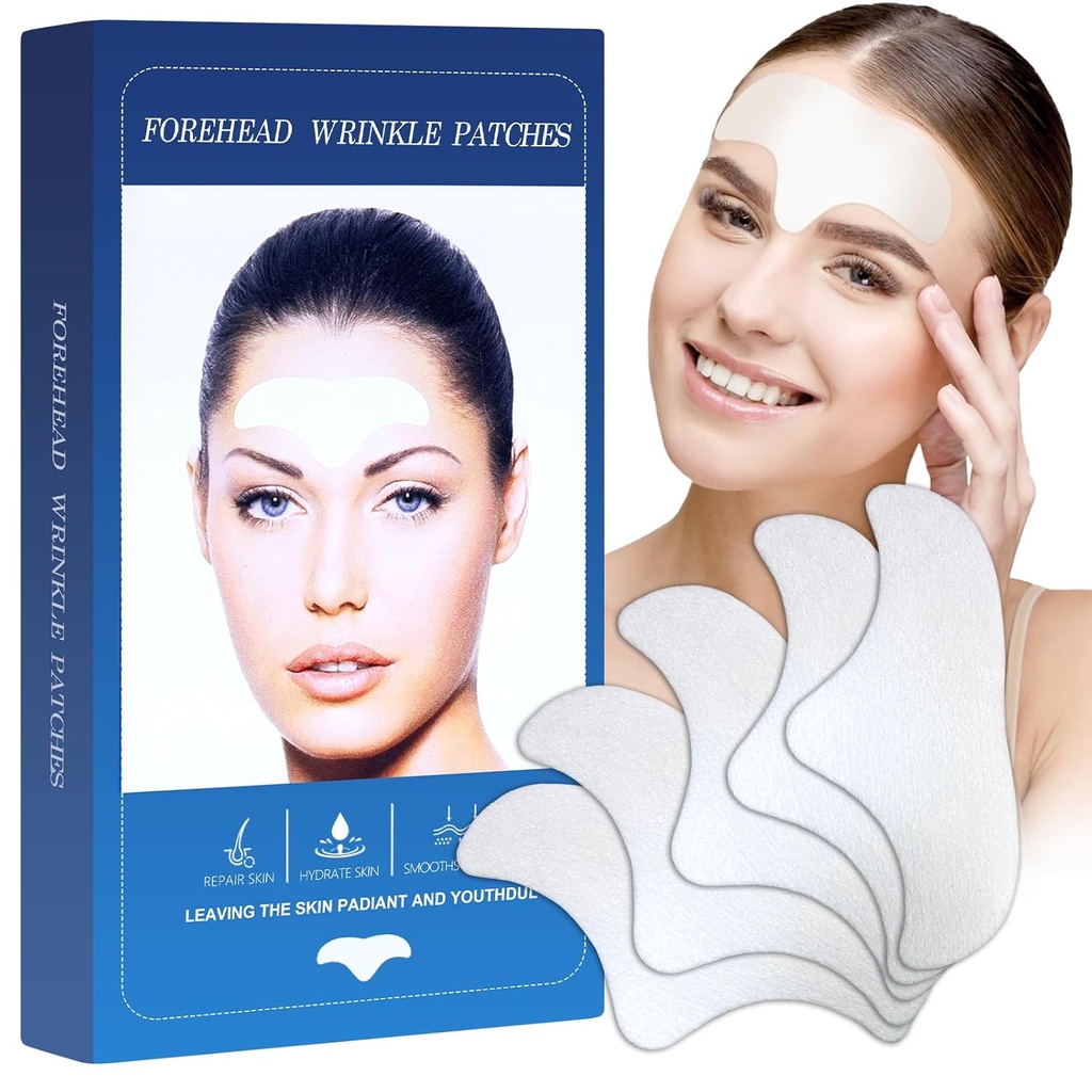Patch per rughe anteriori 12Pcs - Patch per rughe facciali per antirughe, Antirughe con Aloe Collagen & Vitamina E, Trattamento per rughe a testa per le donne