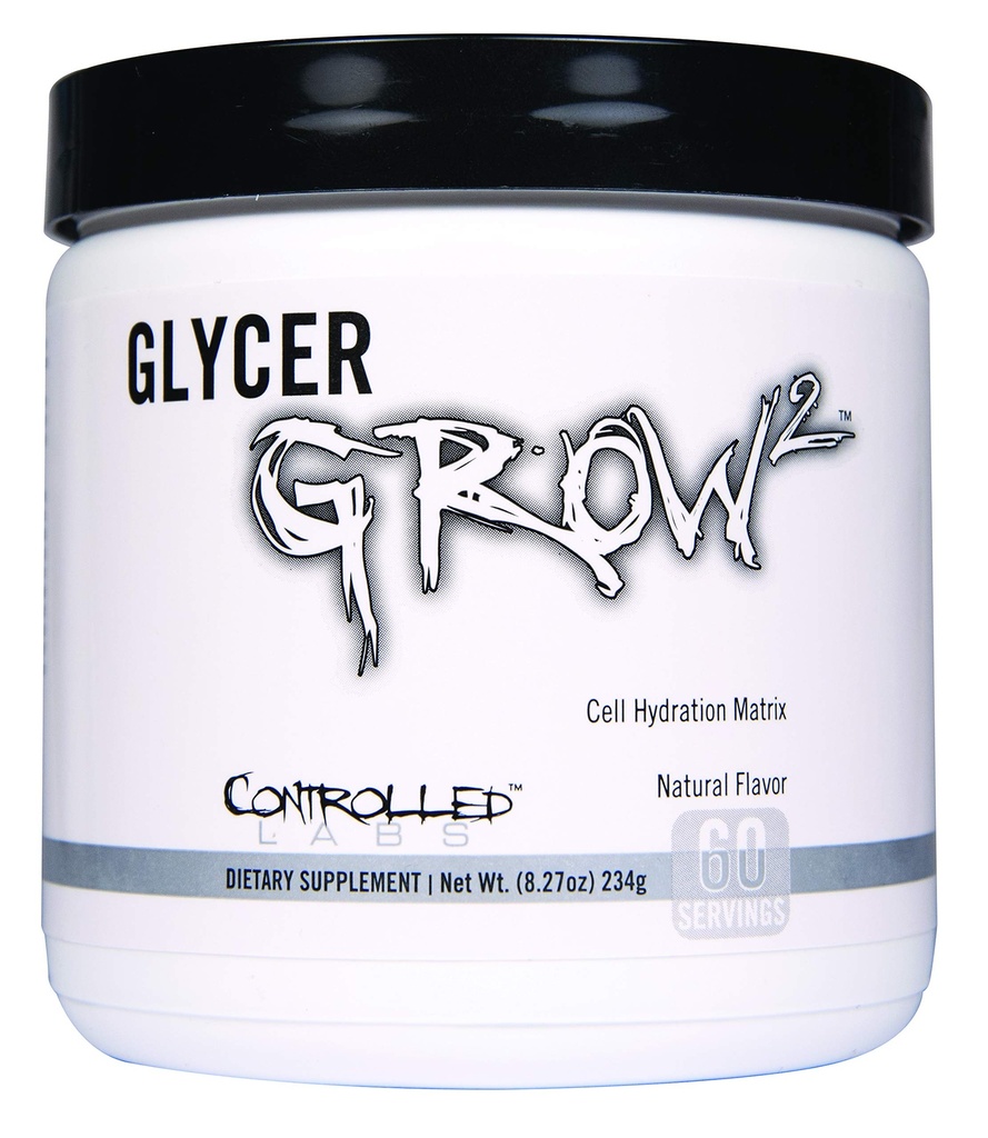 CONTROLLED LABS GlycerGrow 2, Aumentare il volume cellulare e la vascolarità, aiuta a migliorare l'efficienza, la crescita e il recupero, aiuta a mantenere l'intensità di allenamento, 60 Serve, non aromatizzato