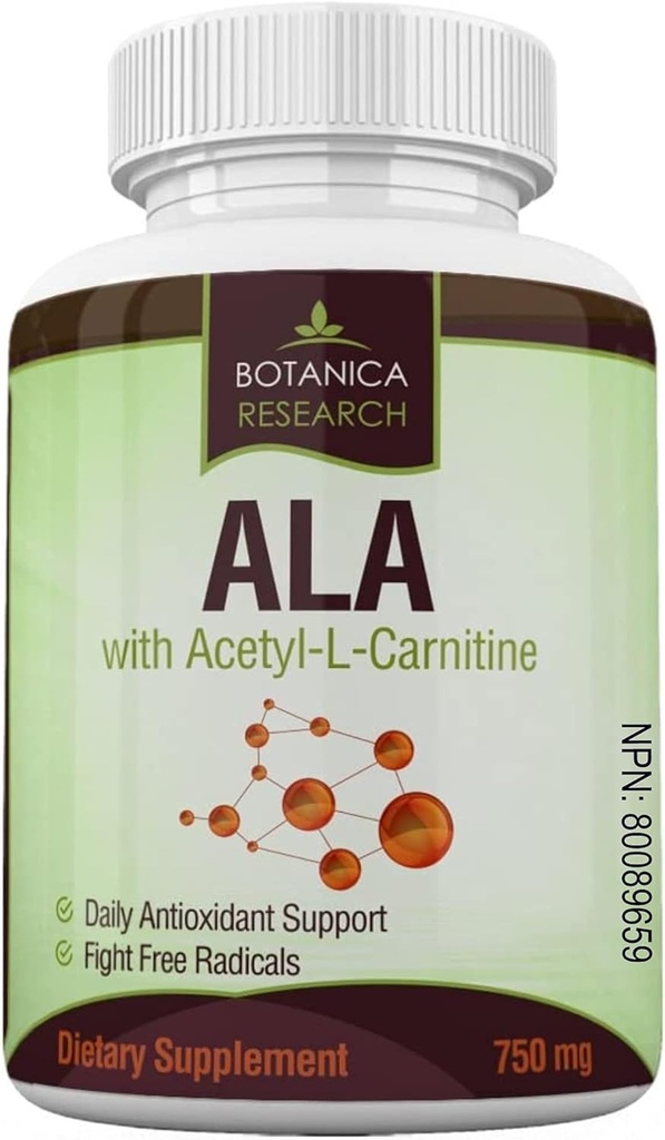 Acido alfa lipoico con Acetil L Carnitina - ALA ALC Anti Aging Health & Wellness Formula per supportare Nerve Health, Tingling Feet, Hands, Limbs 60 Vitamin Complex Capsule