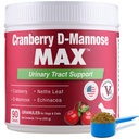 Cranberry D Mannose MAX- Cane Tratto urinario (UT) Salute, vescica e supporto renale Supplemento - UTI Bladder Control for Dogs-Granules (90 Dosi)