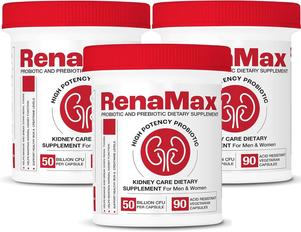 Capsule Restore e Supplemento per la cura dei reni - Probiotici e Prebiotici Supplemento per supportare la funzione normale del rene - 50 miliardi di CFU per capsula - Made in U.S.A (270 Caps (3 Pack)