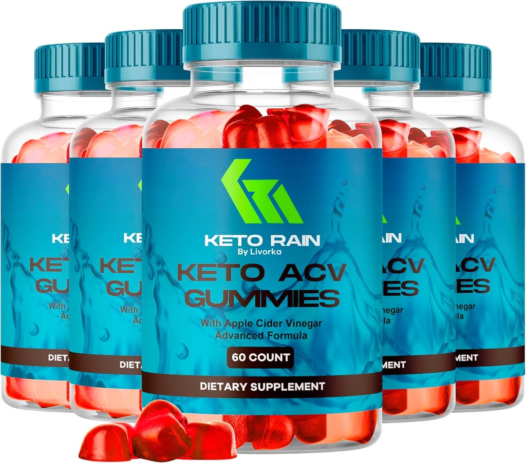 (5 Pack) Keto Rain Gummies - Keto Rain Advanced ACV Gummys, Keto Rain ACV Gummy 1050MG - All Natural Keto Rain Apple Cider Vinegar, KetoRain ACV Gummys, 300 Gummies per 5 Mesi