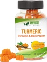 Curcumina di Gummie Turchese AMVital con Pepe Nero - Gummie di Supporto per Adulti - 60 Conte