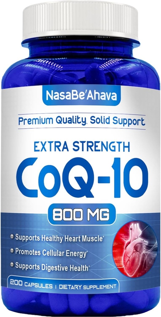 CoQ10 800mg Capsule | Vegan Friendly Coenzyme Q10 800mg da Easy Absorption Ubiquinone Supplemento per Skin Heart and Energy Support | Made in the USA in cGMP Facilities (100 Serve)