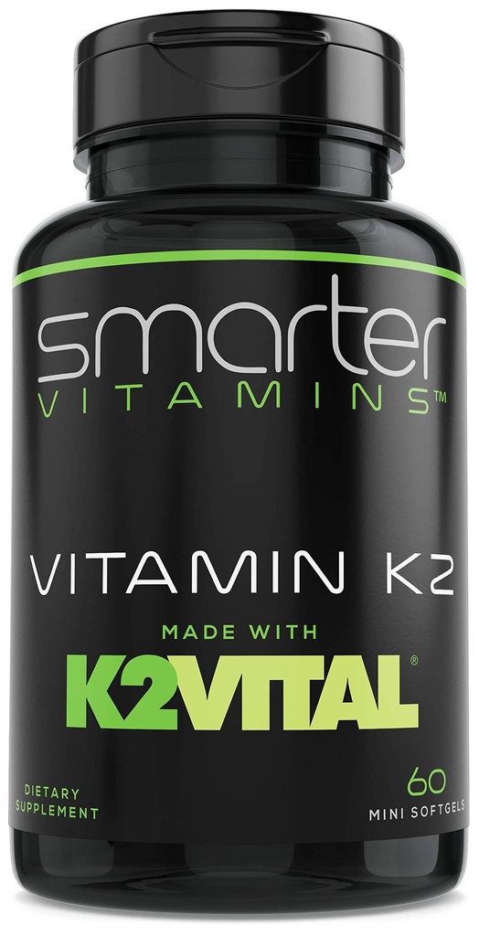 Vitamina K2 MK7 100mcg più intelligente, realizzata con K2VITAL e Kale, 60 Softgel liquidi