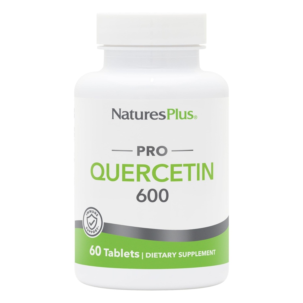 Natures Plus PRO Quercetin 600 mg - 60 compresse - Non OGM, Vegan & Gluten Free - 60 porzioni