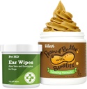Pet MD Dog Ear Cleaner Wipes + il burro di arachidi calmante di Riley per cani