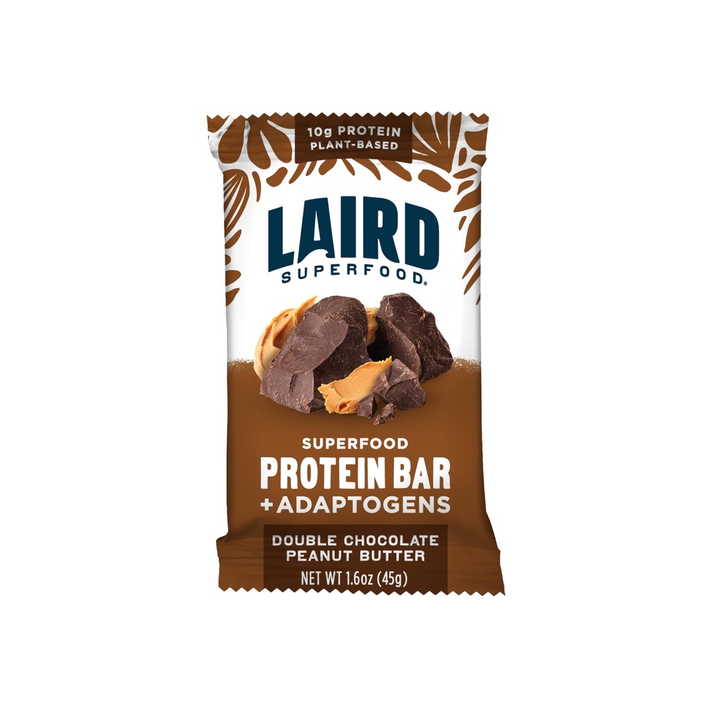 Barre di proteine funzionali di Laird Superfood, Bar di proteine ma meglio con ingredienti reali, Funzionali funghi 10g proteine pianta-based, 6g fibra, doppio burro di arachidi di cioccolato, 10 conte (pacchetto di 1)