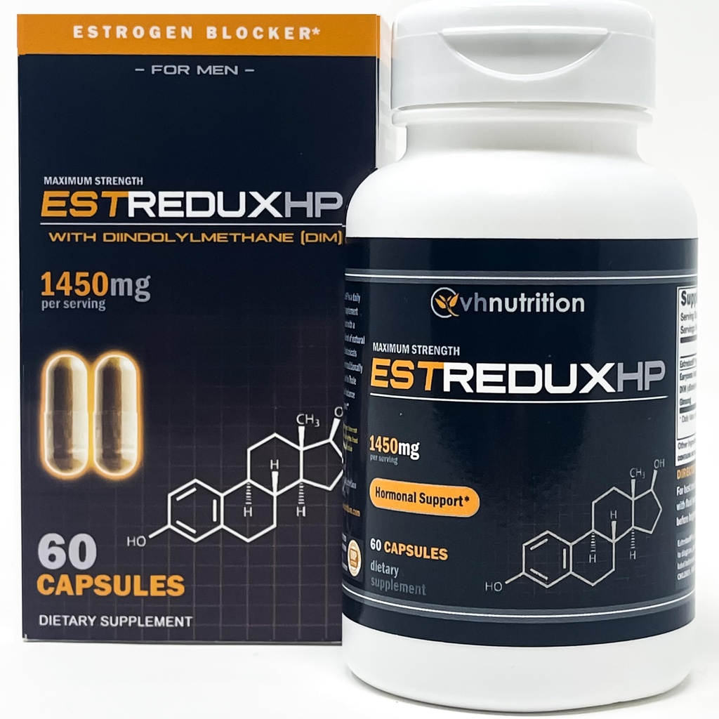 VH Nutrition ESTREDUX HP - con DIM | Blocker estrogeno per gli uomini* | 1450mg di massimo supporto ormone resistenza, Tongkat Ali, Ashwagandha | 60 capsule