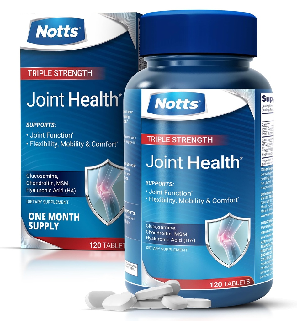 Joint Health Triple Strength | Glucosamina, Condroitina & MSM, Integratore di supporto congiunto, 120 compresse rivestite